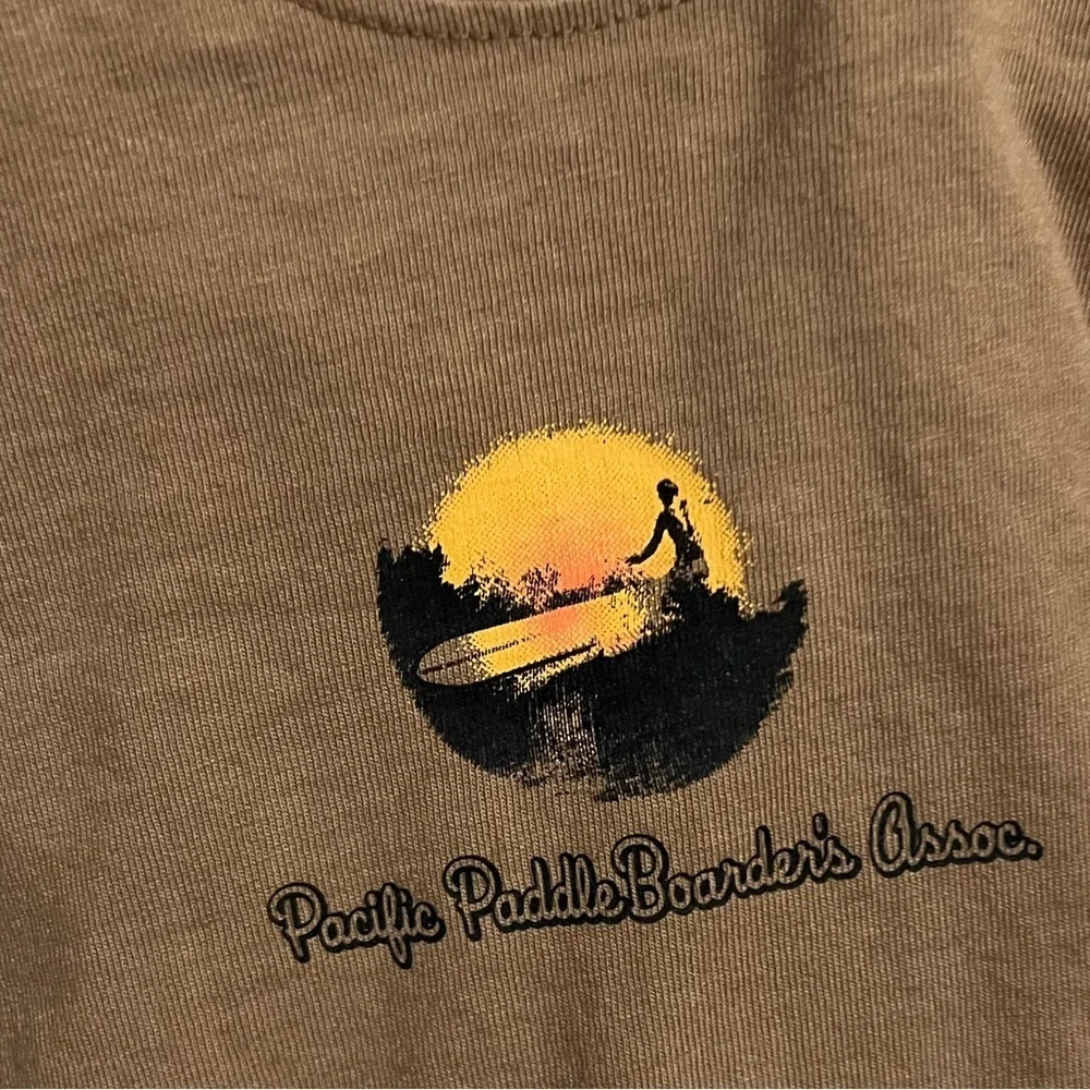 Whatever Pacific Paddle Boarder Brown Shirt and Zinnias Black Short